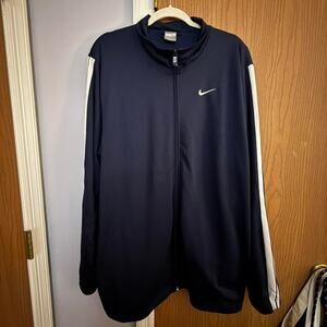 Navy and white nike track